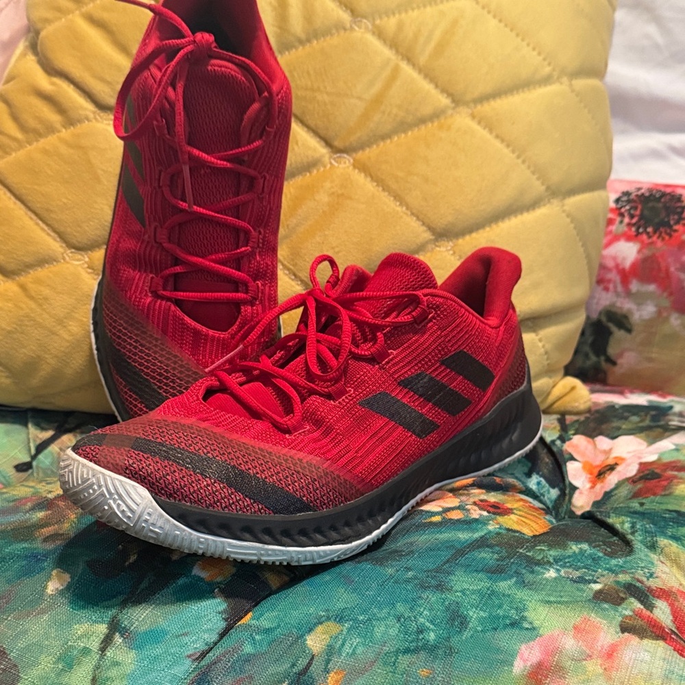 Adidas Men’s Scarlet and Black Athletic Shoes